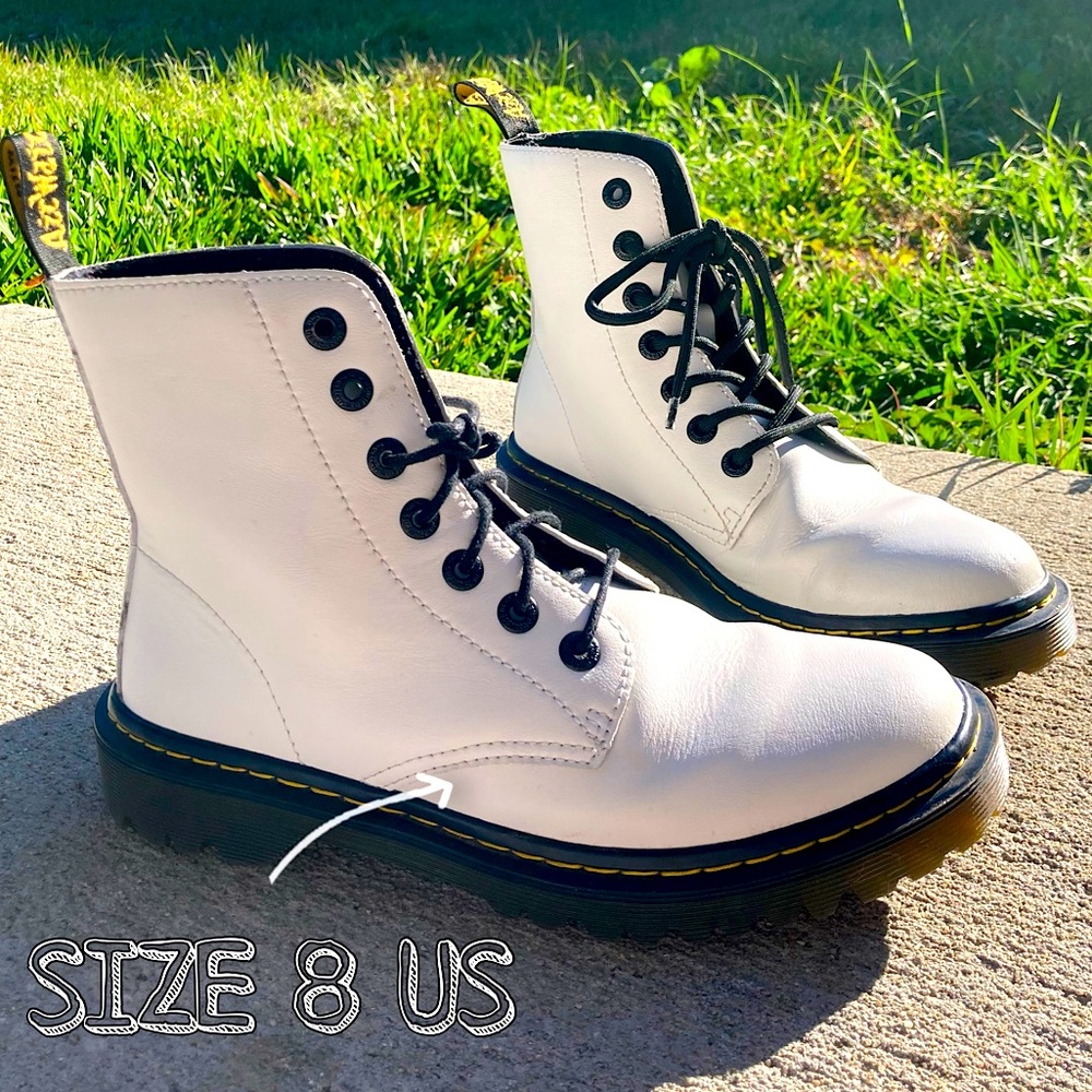 White Doc Marten Boots (US Womens Size 8)